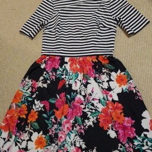 Amazing Eliza J dress= stripes + floral Sz 10 or 8